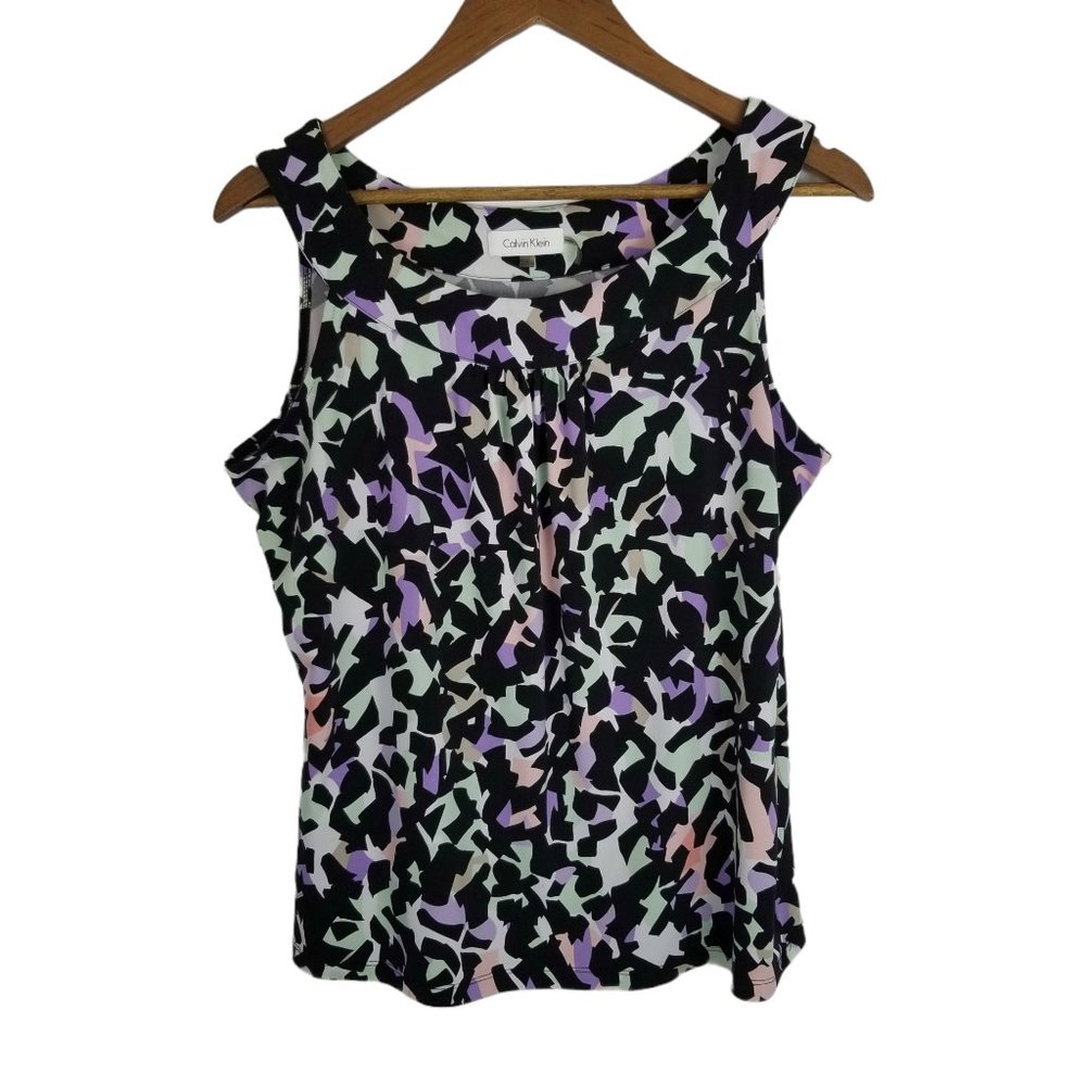 Calvin Klein Pastel Geometric Sleeveless Top